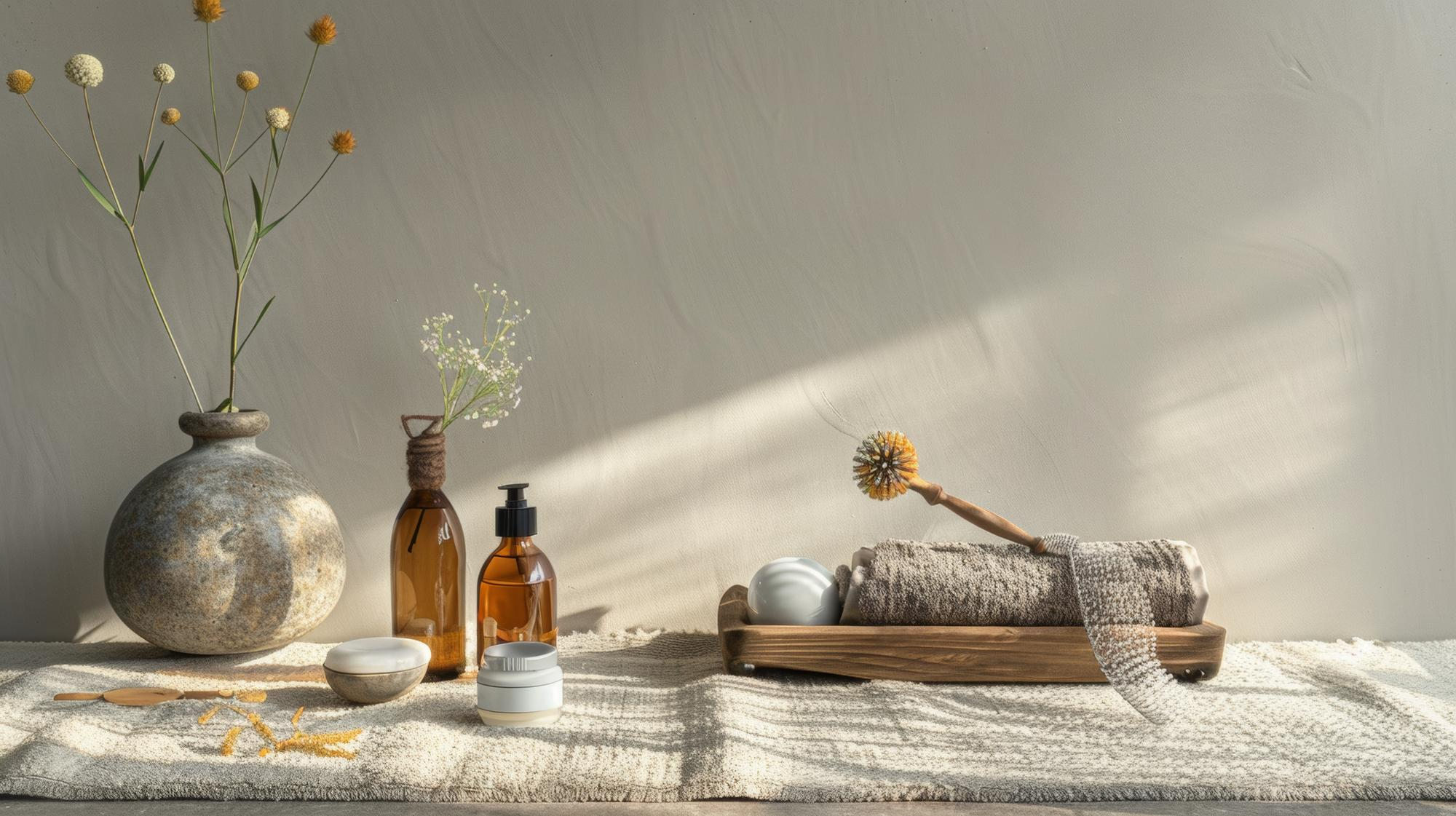 Calm spa essentials display